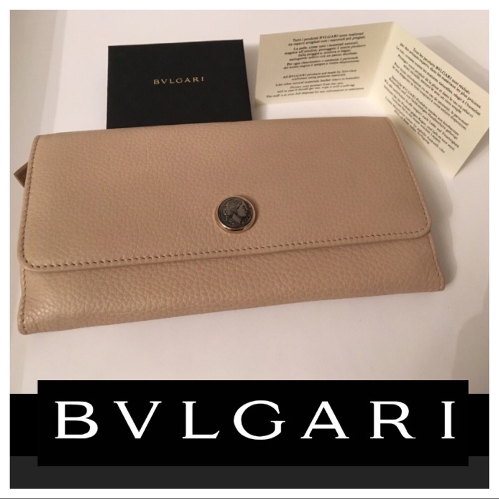 ❌SOLD❌BVLGARI 💯Authentic Grained Leather Wallet - Picture 1 of 8